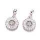 Brass Micro Pave Clear Cubic Zirconia European Dangle Charms(OPDL-L016-01P)-1