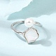 Adjustable Brass White Shell Cuff Rings(SH-CBA3B38-01P)-1