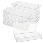 15Pcs Plastic Bead Containers with Hinged Lid, Rectangle, Clear, 15.2x6.3x3.05cm, Inner Diameter: 15x5.95cm(AJEW-GO0004-86)