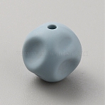 Cube Food Grade Eco-Friendly Silicone Beads, Light Steel Blue, 15x15x15mm, Hole: 2mm(SIL-TAC0003-11B)