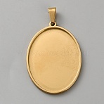304 Stainless Steel Cabochon Settings, Oval, Golden, Tray: 20x30mm(STAS-TAC0816-002G-01B)
