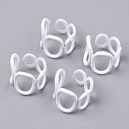 Spray Painted Alloy Cuff Rings, Open Rings, Cadmium Free & Lead Free, White, US Size 6 1/2(16.9mm)(RJEW-T011-26-RS)
