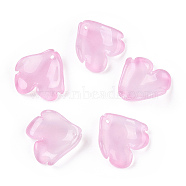 Baking Painted Transparent Glass Petal Beads, Peony, Pearl Pink, 19.5x19.5x6mm, Hole: 1.2mm, about 980~1000pcs/set(DGLA-N004-18)