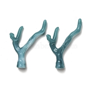 Acrylic Pendants, Coral, Cadet Blue, 49x32x9mm, Hole: 1.8mm, about 290pcs/500g(OACR-E032-01F)