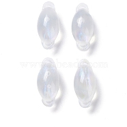 Transparent Acrylic Connector Charms, Glitter Egg Links, Floral White, 26.5x12x12mm, Hole: 1x3mm, about 254pcs/500g(OACR-G016-02)
