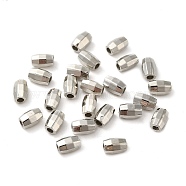 CCB Plastic Beads, Faceted, Column, Platinum, 6x4x3.5mm, Hole: 1.8mm(CCB-H001-05P)