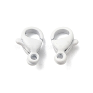 Spray Painted 304 Stainless Steel Lobster Claw Clasps, White, 9.5x6x3mm, Hole: 1.2mm(STAS-R120-01A-01)