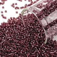 TOHO Round Seed Beads, Japanese Seed Beads, (2113) Silver Lined Milky Pomegranate, 15/0, 1.5mm, Hole: 0.7mm, about 3000pcs/10g(X-SEED-TR15-2113)
