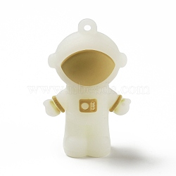 PVC Plastic Big Pendants, Astronaut, Gold, 52x33x22mm, Hole: 3mm(KY-D016-01A)