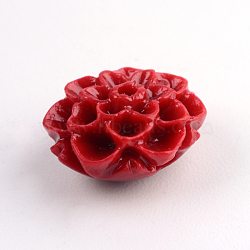 Dyed Synthetic Coral Beads, Flower, FireBrick, 10.5x10.5x6mm, Hole: 1.5mm(CORA-Q028-15D)