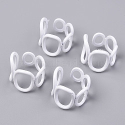 Spray Painted Alloy Cuff Rings, Open Rings, Cadmium Free & Lead Free, White, US Size 6 1/2(16.9mm)(RJEW-T011-26-RS)