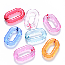Transparent Acrylic Linking Rings, Quick Link Connectors, for Cable Chains Making, Oval, Mixed Color, 31x19.5x5.5mm, Inner Diameter: 19.5x7.5mm(OACR-S036-006A-J)