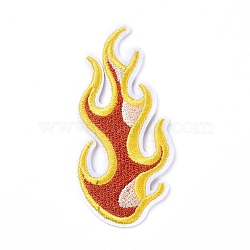 Computerized Embroidery Cloth Iron on/Sew on Patches, Costume Accessories, Appliques, Sea Grass, Orange Red, 78x38.5x1.5mm(DIY-D031-H01)