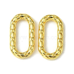 Brass Linking Rings, Textured Oval, Real 18K Gold Plated, 22x12x3mm, Inner Diameter: 6x16mm(FIND-Z035-14G)