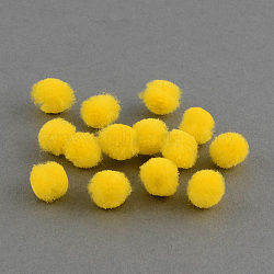 DIY Doll Craft Pom Pom Yarn Pom Pom Balls, Yellow, 30mm, about 500pcs/bag(AJEW-S006-30mm-02)