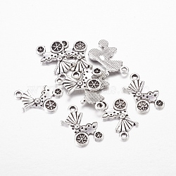 Tibetan Style Alloy Pendants, Pram, Antique Silver, Antique Silver, Lead Free & Cadmium Free, 19x12x2mm, Hole: 1.5mm(LF10511Y)