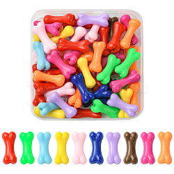 50Pcs UV Plating Acrylic Beads, Iridescent, Bone, Mixed Color, 19.5x8.5x7mm(PACR-FS0001-09)