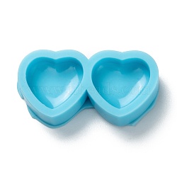 DIY Pendant Silicone Molds, for Earring Makings, Resin Casting Molds, For UV Resin, Epoxy Resin Jewelry Making, Heart, Deep Sky Blue, 15.5x30x6mm, Inner Diameter: 11x12mm(DIY-G042-18)