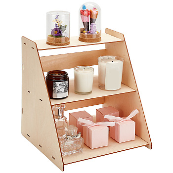 2-Tier Detachable Wooden Display Shelf, Storage Holder, BurlyWood, Finished Product: 255x255x290mm