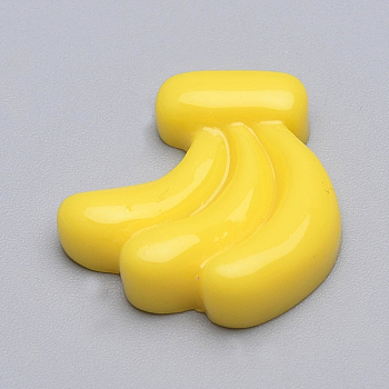 Resin Decoden Cabochons, Banana, Gold, 20x20x5mm