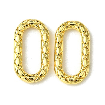 Brass Linking Rings, Textured Oval, Real 18K Gold Plated, 22x12x3mm, Inner Diameter: 6x16mm