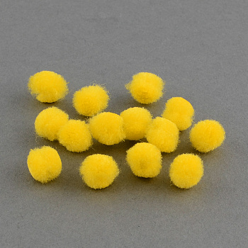 DIY Doll Craft Pom Pom Yarn Pom Pom Balls, Yellow, 30mm, about 500pcs/bag