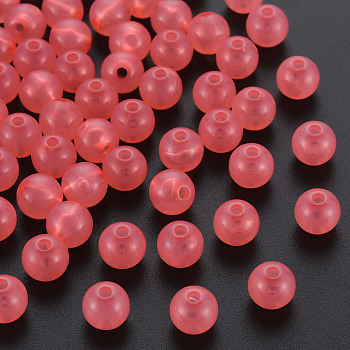 Imitation Jelly Acrylic Beads, Round, Salmon, 8x7.5mm, Hole: 1.8mm, about 1745pcs/500g