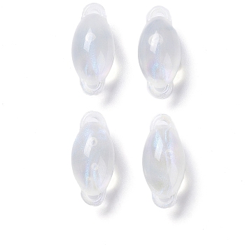 Transparent Acrylic Connector Charms, Glitter Egg Links, Floral White, 26.5x12x12mm, Hole: 1x3mm, about 254pcs/500g