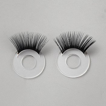 Plastic Doll Craft Eyes, with Eyelashes, Clear, 35.5x26x12.5mm