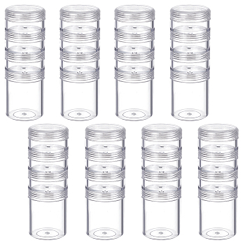PP Refillable Bottles Set, Column, Clear, 39x106mm, Capacity: 10g