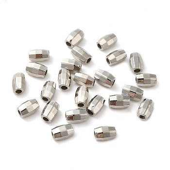 CCB Plastic Beads, Faceted, Column, Platinum, 6x4x3.5mm, Hole: 1.8mm