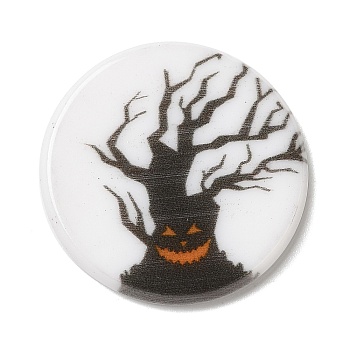 Halloween Series Acrylic Cbabochons, Black, Tree, 25x3mm