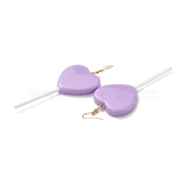 Heart-shape Lollipop Dangle Earrings for Women(EJEW-Z015-04D)-2