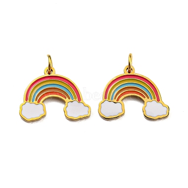 Golden Colorful Rainbow Stainless Steel+Enamel Charms