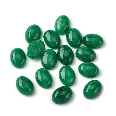 Green Oval White Jade Cabochons