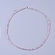 Colliers avec perles de quartz rose naturel(X-NJEW-K114-A-A01)-1