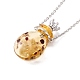 Glass Perfume Vial with Crown Pendant Necklace(NJEW-H218-01H)-1