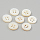 Natural 4-Hole Freshwater Shell Buttons(BUTT-T011-01C)-1