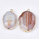 Electroplate Natural Banded Agate Pendants(G-S344-84)-2