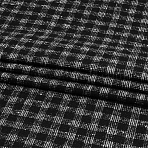 Woolen & Fibre Fabric, for Clothing Accessories, Tartan Pattern, Black, 1000x1500x0.8mm(DIY-WH0759-12C)