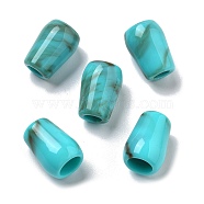 Two Tone Acrylic Beads, Imitation Gemstone Beads, Cone, Cyan, 12x17mm, Hole: 5mm and 7mm.(OACR-S042-03F)