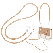 WADORN 2Pcs 2 Style PU Leather Bag Handles, with Alloy Snap Clasp, Wheat, 357~1300mm, 1pc/style(PURS-WR0001-30E)