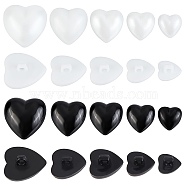 CHGCRAFT 100Pcs 10 Style 1-Hole Acrylic Shank Buttons, Heart, Mixed Color, 12~25.5x12~26x8~12.5mm, Hole: 2~3mm, 10pcs/style(BUTT-CA0001-07)