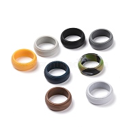 Silicone Wedding Rings, Durable Rubber Safe Band for Love, Couple, Souvenir and Outdoor Workout Gym Active Exercise Style, Mixed Color, US Size 6, Inner Diameter: 17mm, 8pcs/bag(RJEW-H547-09)