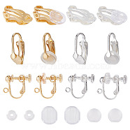 12Pcs 6 Style Brass Clip-on Earring Findings, Spiral Ear Clip, with 12Pcs Comfort Silicone Pads, Golden & Silver, 16~17x8~14mm, 2Pcs/style(DIY-SC0021-28)