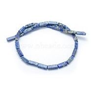 Natural Imperial Jasper Beads Strands, Dyed, Rectangle, Royal Blue, 13.5~14x4~4.5x4~4.5mm, Hole: 1mm, about 28pcs/strand, 15.15 inch(38.5cm)(G-P391-A02)