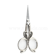Stainless Steel Scissors, Alloy Handle, Embroidery Scissors, Sewing Scissors, Silver, 115x48mm(SENE-PW0004-03F)