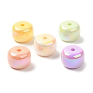 UV Plating Rainbow Iridescent Acrylic Beads, Column, Mixed Color, 19x14mm, Hole: 3.8mm(PACR-K003-01)