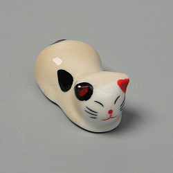 Porcelain Chopsticks Rests, Chopsticks Stands, Cat, Moccasin, 60x28x20mm(PORC-PW0001-045A)