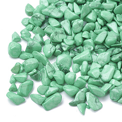 Synthetic Turquoise Gemstone Beads, No Hole Beads, Dyed, Chip, Light Sea Green, 1~15x1~15x0.5~5mm, about 450g/bag(G-R364-22)